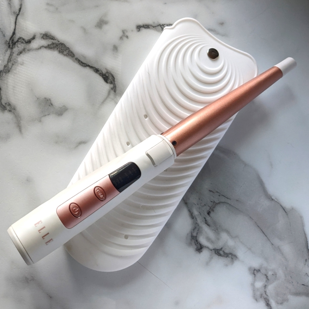 ELLE Luxe Cordless Rechargeable Tapered Curling Wand - 5"